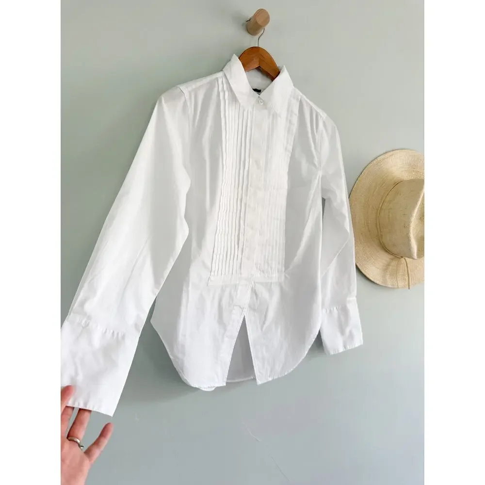 Madewell | NWT Cutaway Tuxedo Shirt White Poplin | Sz XXS